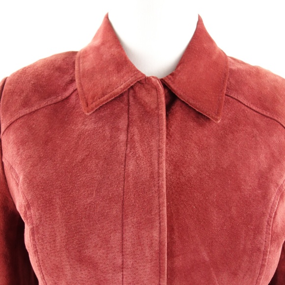 Cherokee Rust Leather Suede Hip Length Jacket Coat - Picture 4 of 8